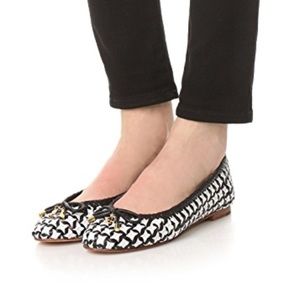 KATE SPADE Windsor Woven Flats Black White